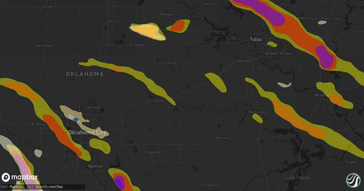 Hail map in Stroud, OK on May 8, 2026