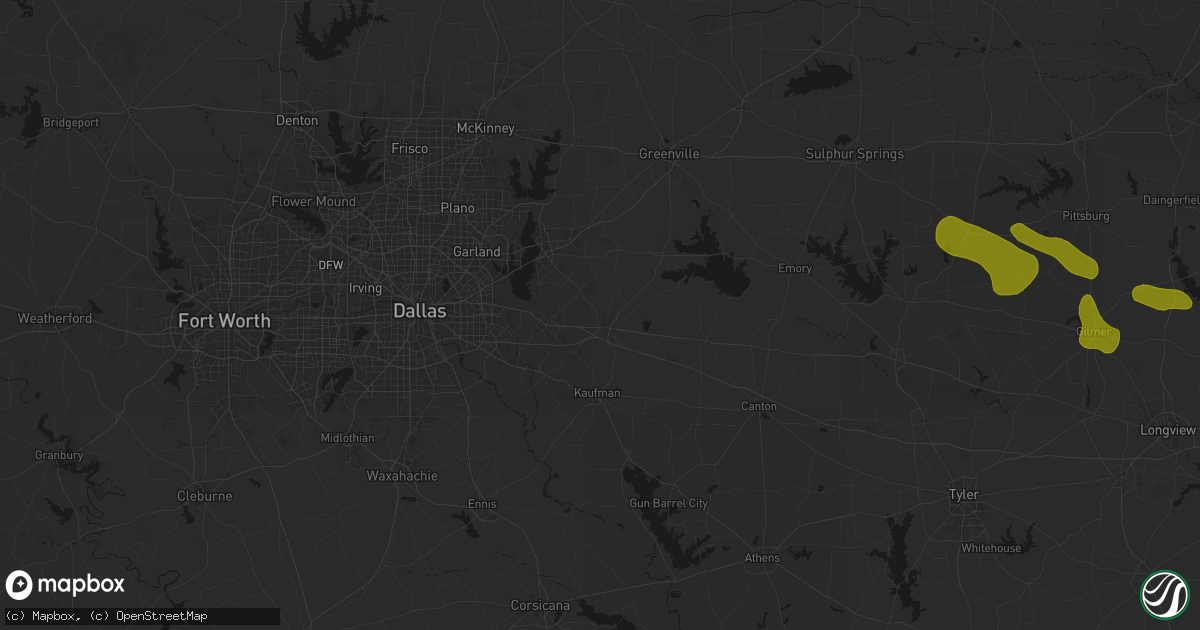 Hail map in Terrell, TX on May 8, 2026