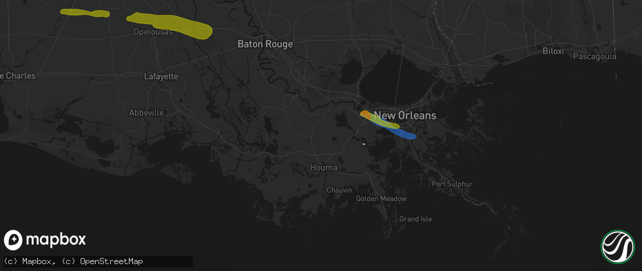 Hail map in Thibodaux, LA on May 8, 2026