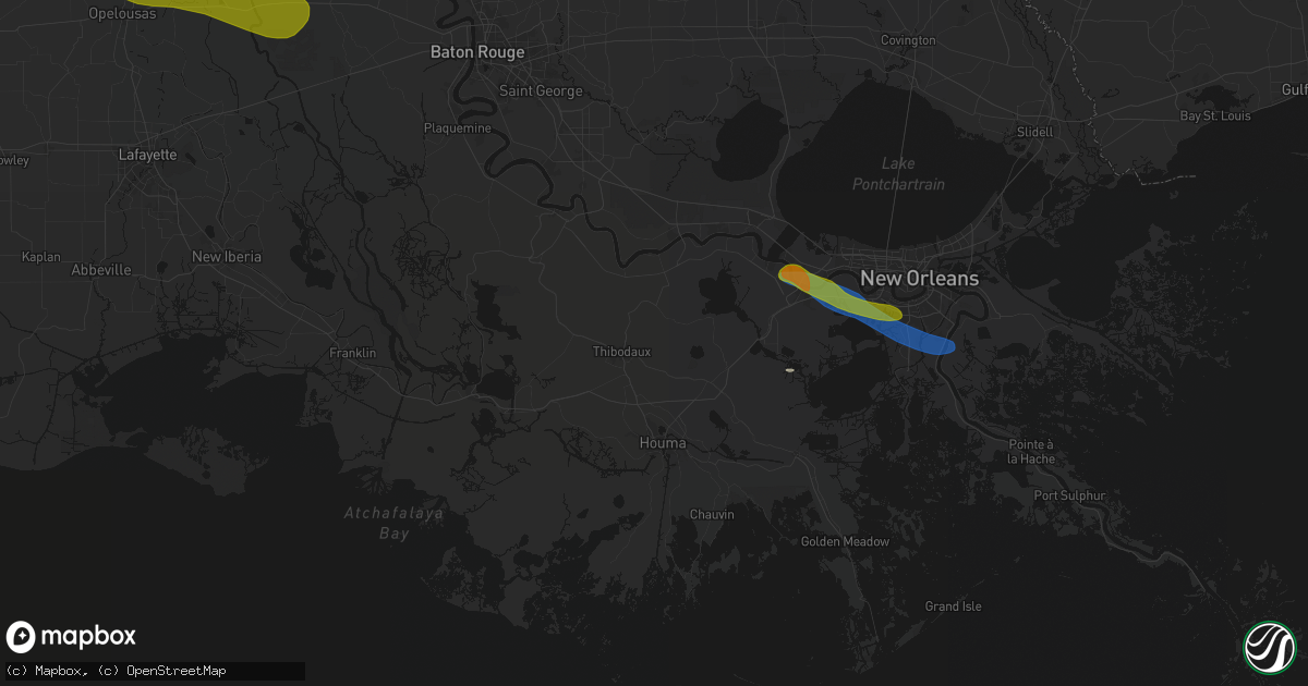 Hail map in Thibodaux, LA on May 8, 2026