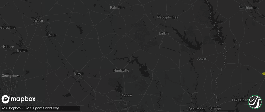 Hail map in Trinity, TX on May 8, 2026
