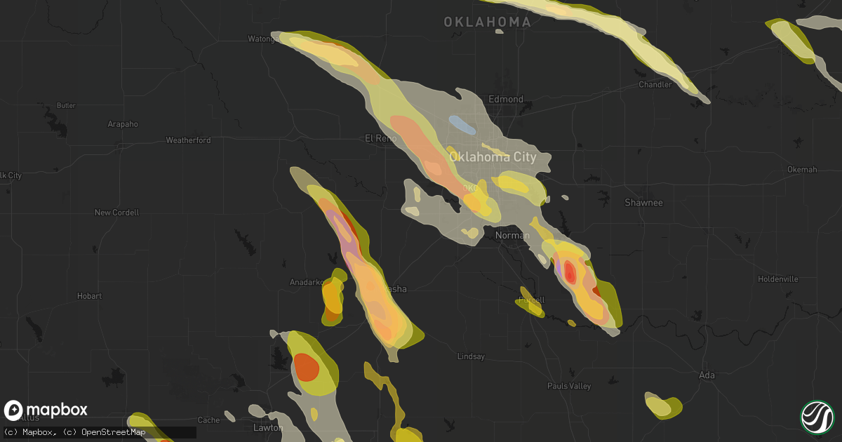 Hail map in Tuttle, OK on May 8, 2026