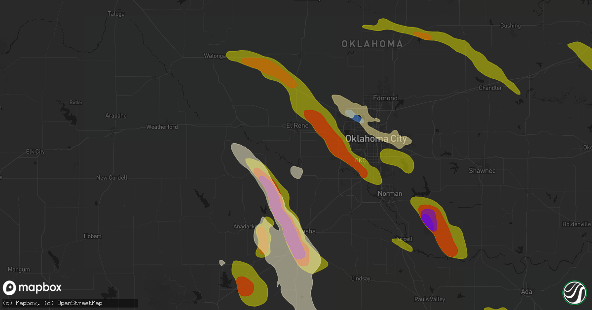 Hail map in Union City, OK on May 8, 2026