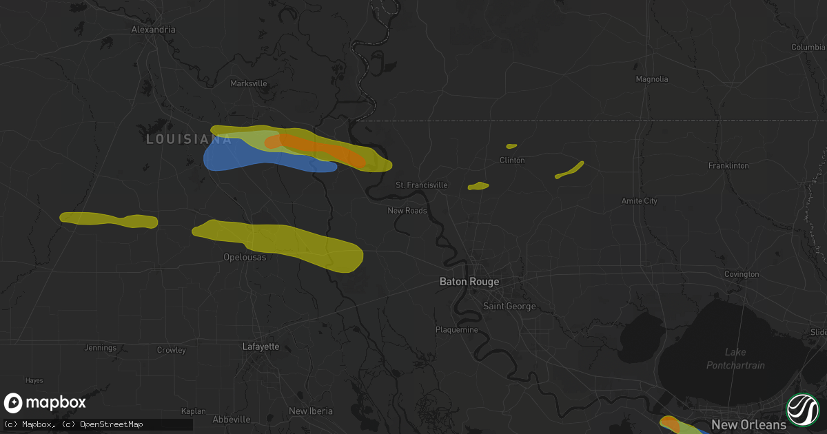 Hail map in Ventress, LA on May 8, 2026