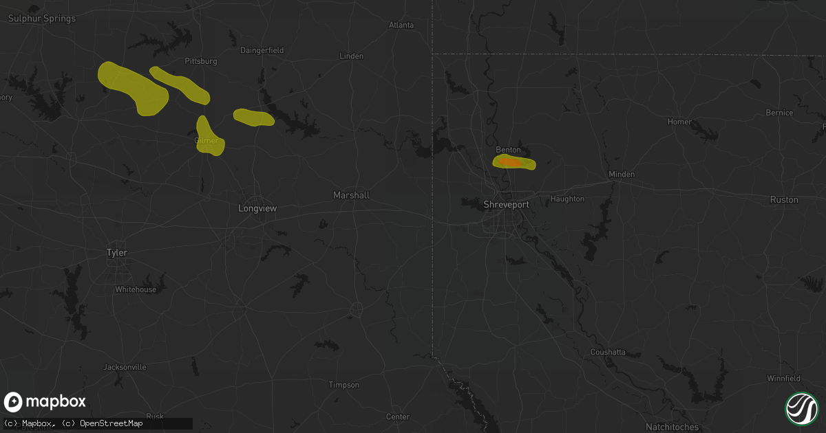 Hail map in Waskom, TX on May 8, 2026