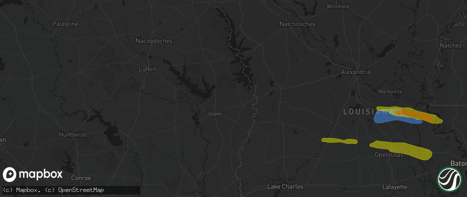 Hail map in Wiergate, TX on May 8, 2026