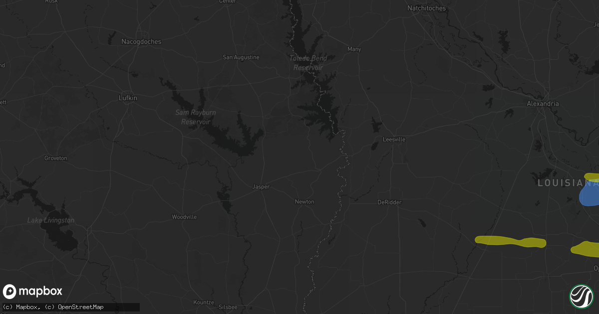 Hail map in Wiergate, TX on May 8, 2026