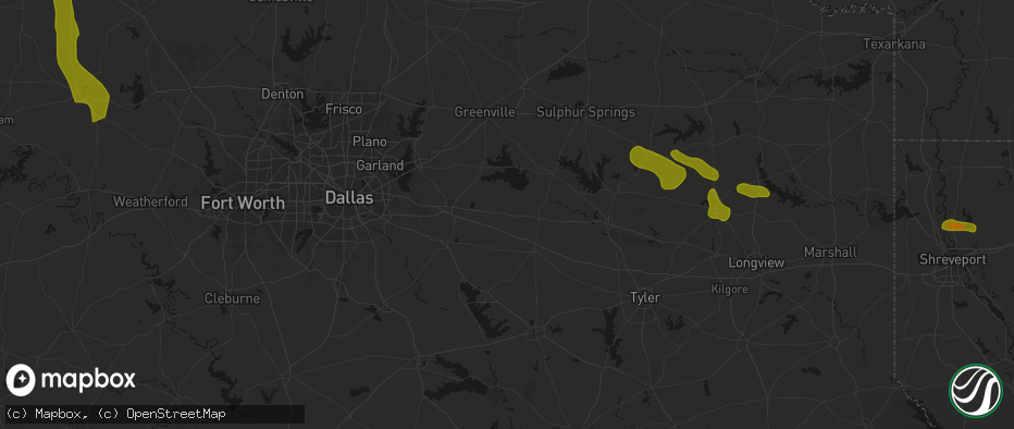 Hail map in Wills Point, TX on May 8, 2026