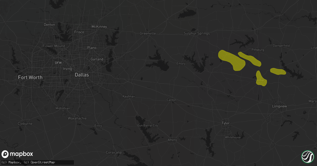 Hail map in Wills Point, TX on May 8, 2026