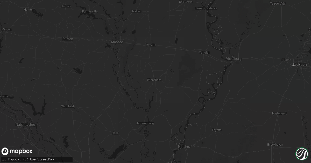 Hail map in Winnsboro, LA on May 8, 2026
