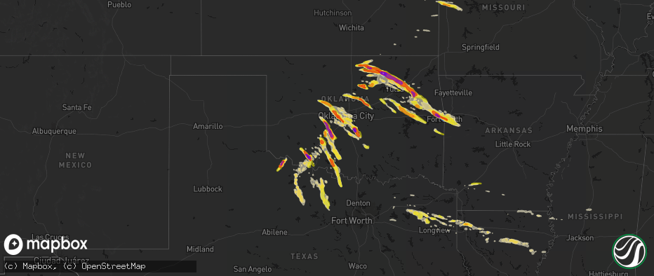Hail map on May 8, 2026