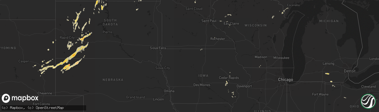 Hail map in Nebraska on May 9, 2011