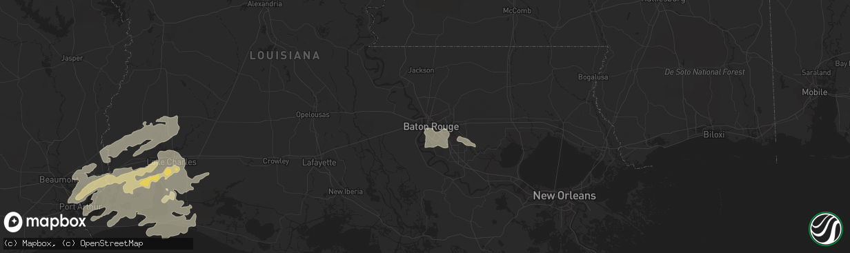 Hail map in Baton Rouge, LA on May 9, 2013