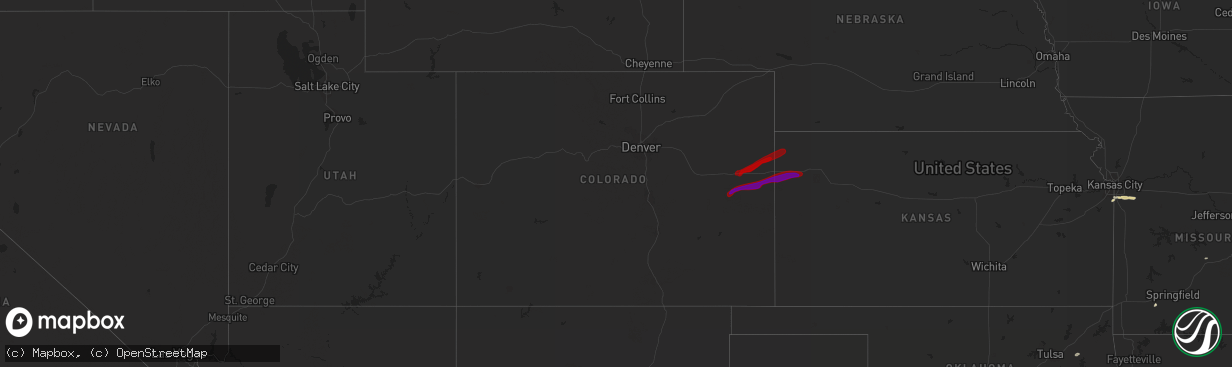 Hail map in Colorado on May 9, 2013