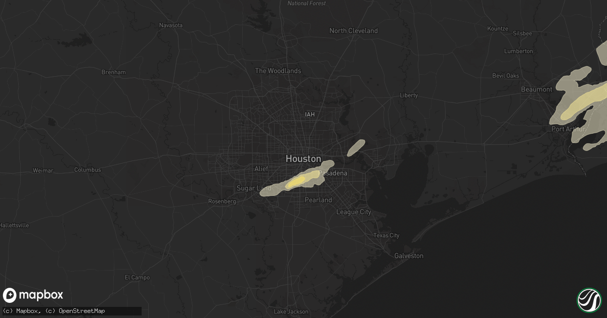 Hail map in Houston, TX on May 9, 2013