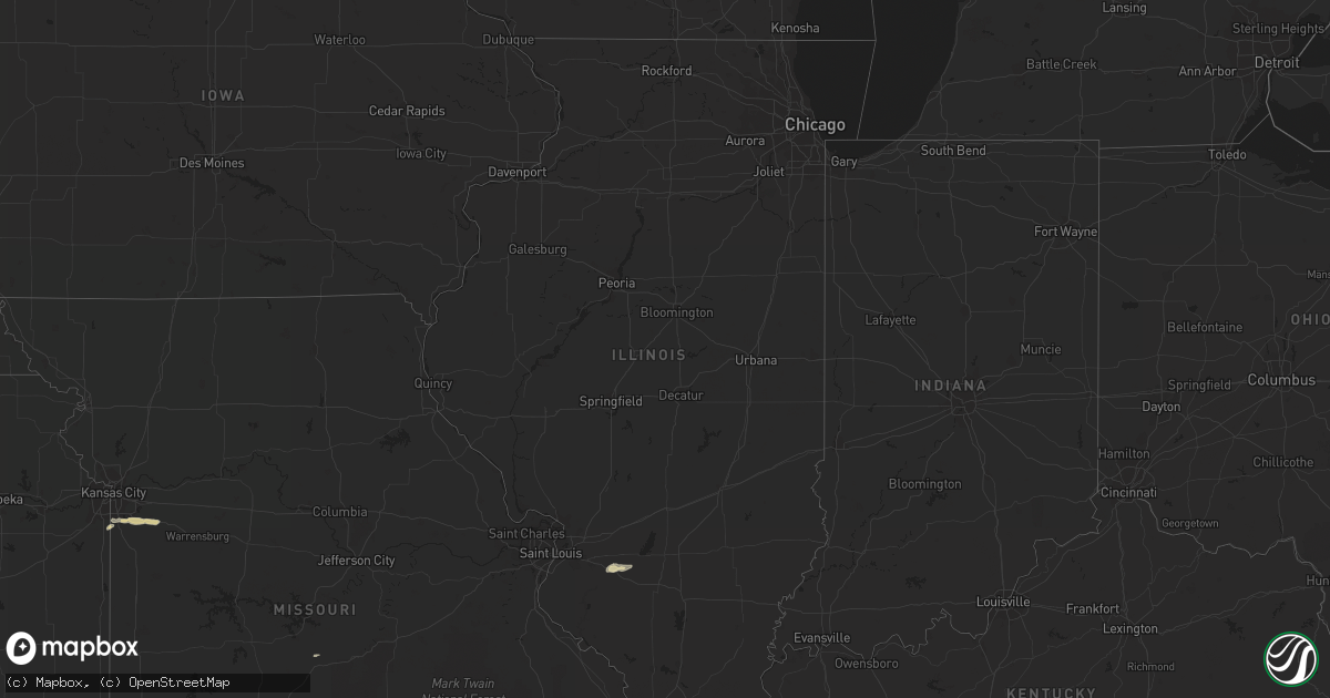 Hail map in Illinois on May 9, 2013