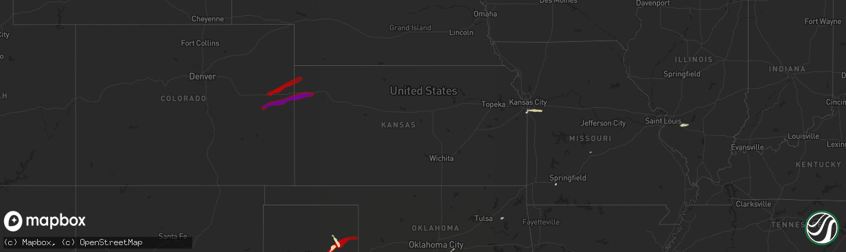 Hail map in Kansas on May 9, 2013