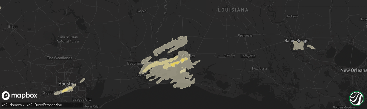 Hail map in Lake Charles, LA on May 9, 2013