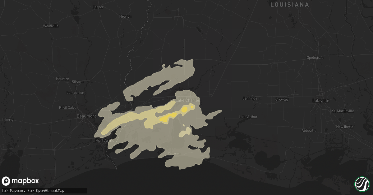Hail map in Lake Charles, LA on May 9, 2013