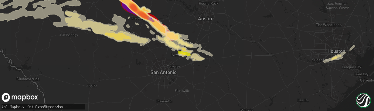 Hail map in New Braunfels, TX on May 9, 2013