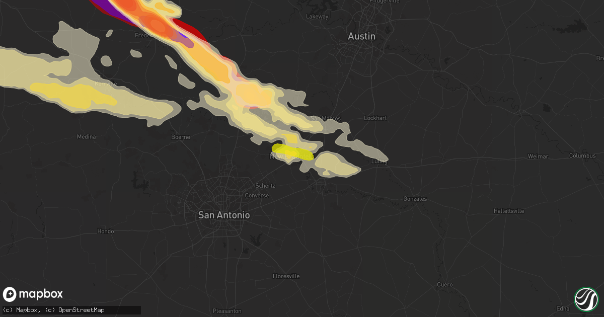 Hail map in New Braunfels, TX on May 9, 2013