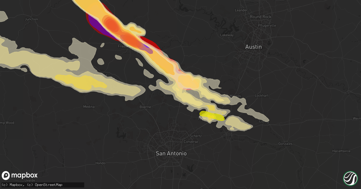 Hail map in Spring Branch, TX on May 9, 2013