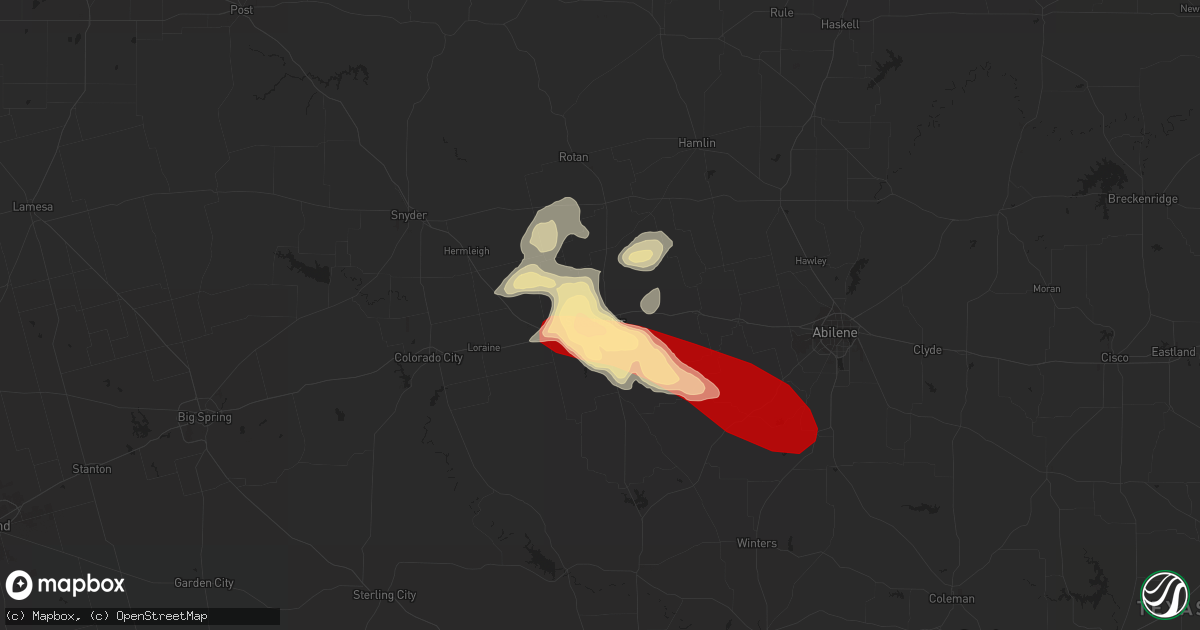 Hail map in Sweetwater, TX on May 9, 2013