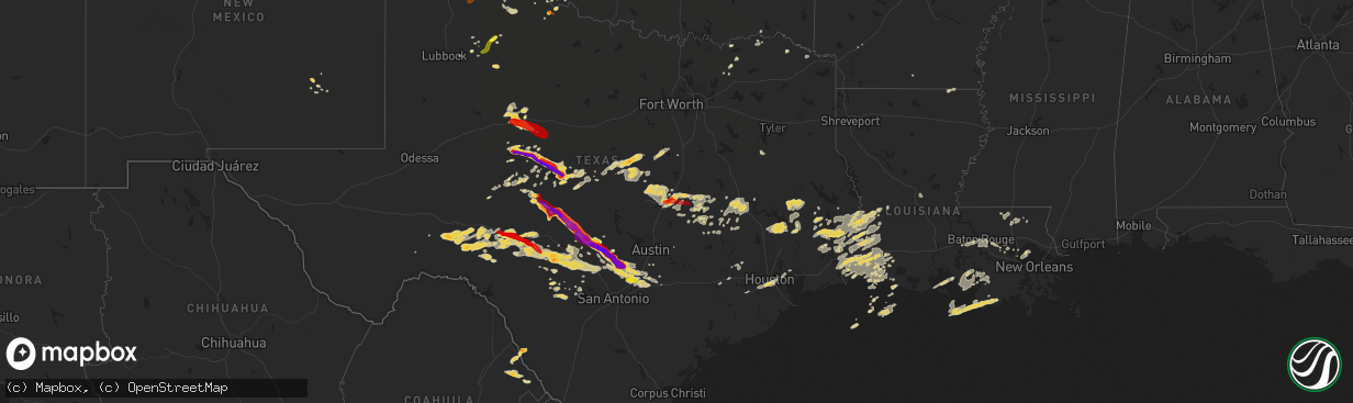 Hail map on May 9, 2013