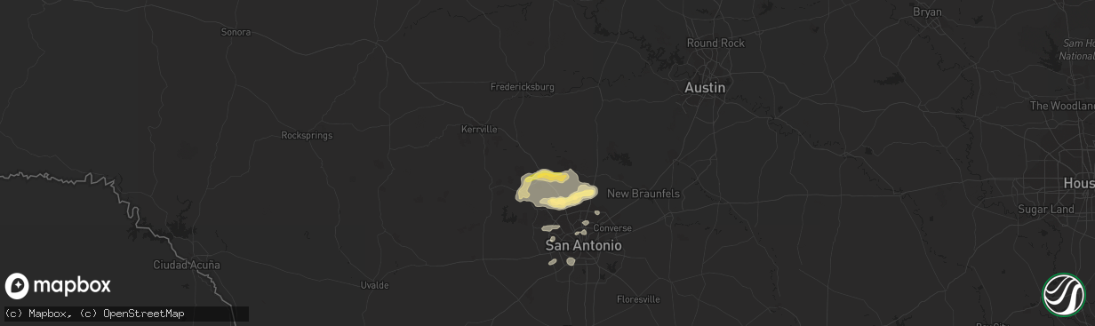 Hail map in Boerne, TX on May 9, 2014