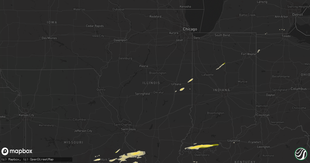 Hail map in Illinois on May 9, 2014