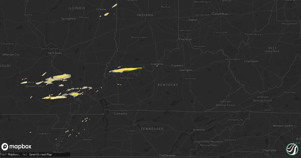 Hail map in Kentucky on May 9, 2014