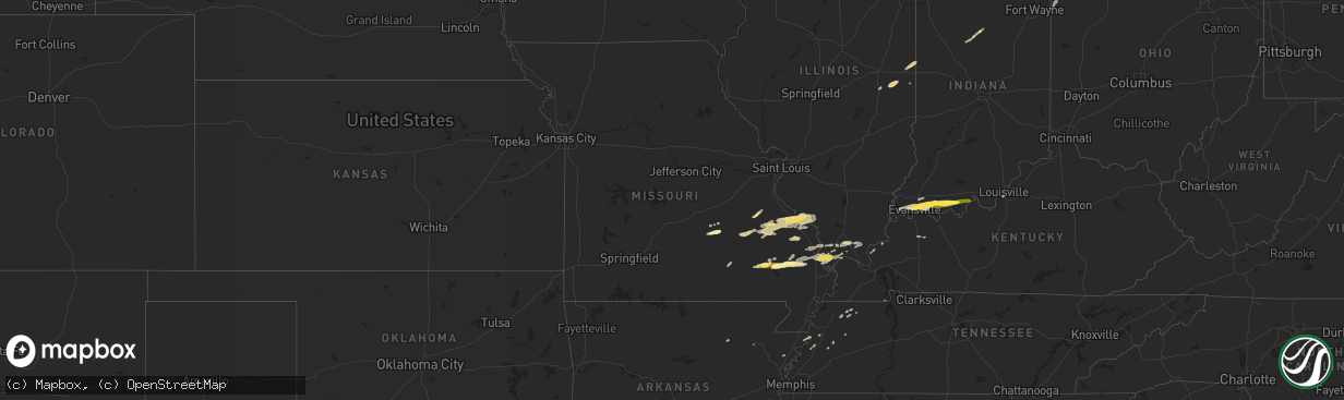 Hail map in Missouri on May 9, 2014