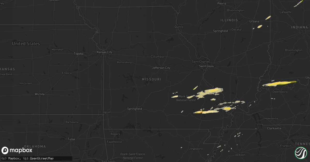 Hail map in Missouri on May 9, 2014
