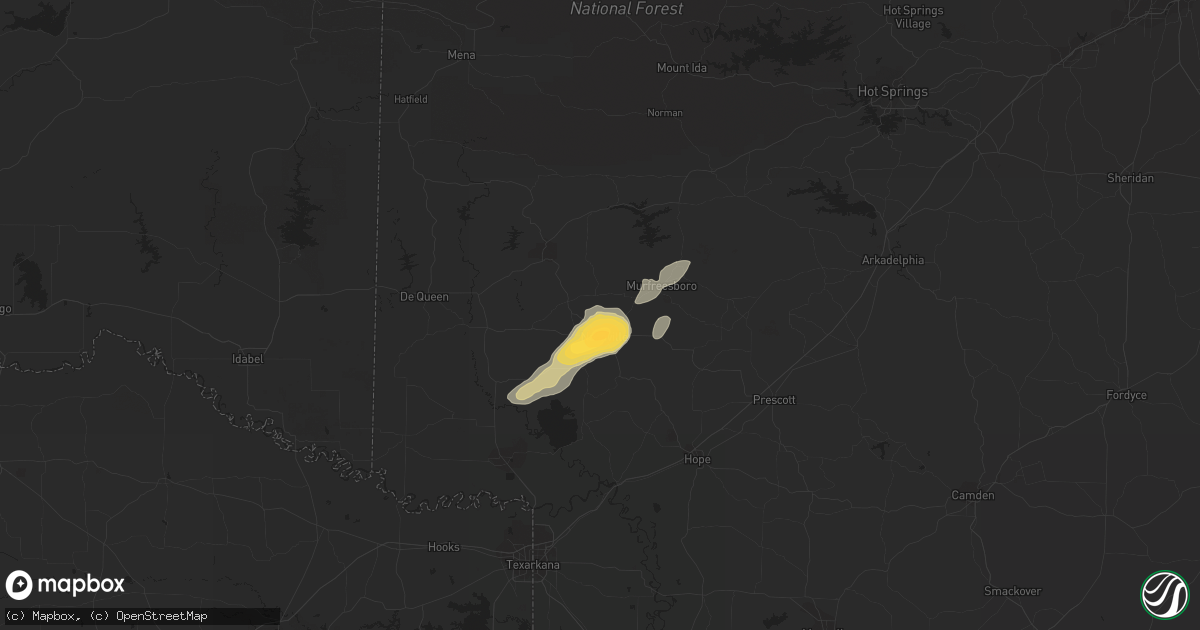 Hail map in Nashville, AR on May 9, 2014