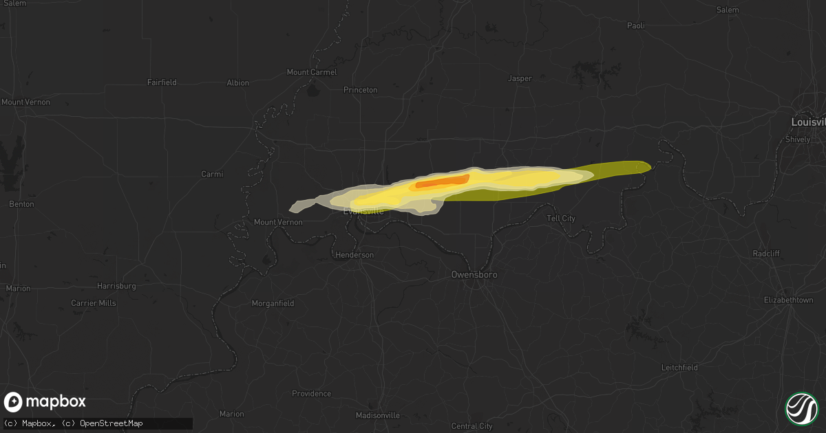Hail map in Newburgh, IN on May 9, 2014