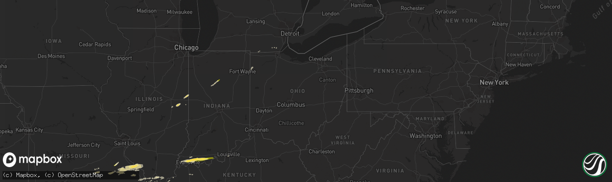 Hail map in Ohio on May 9, 2014