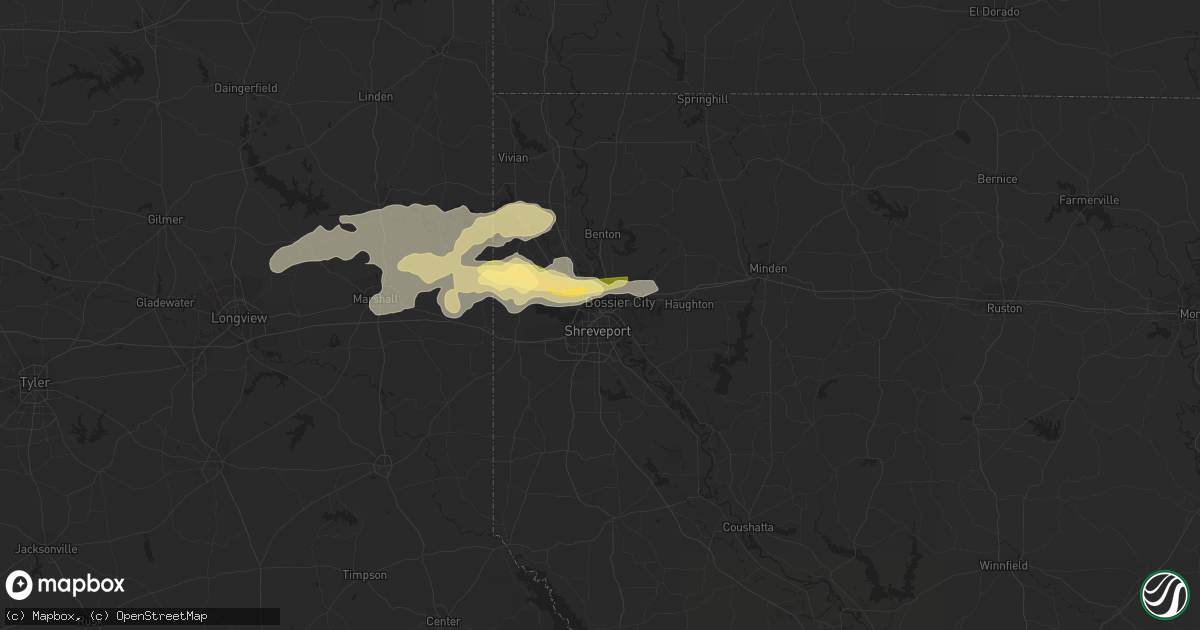 Hail map in Shreveport, LA on May 9, 2014