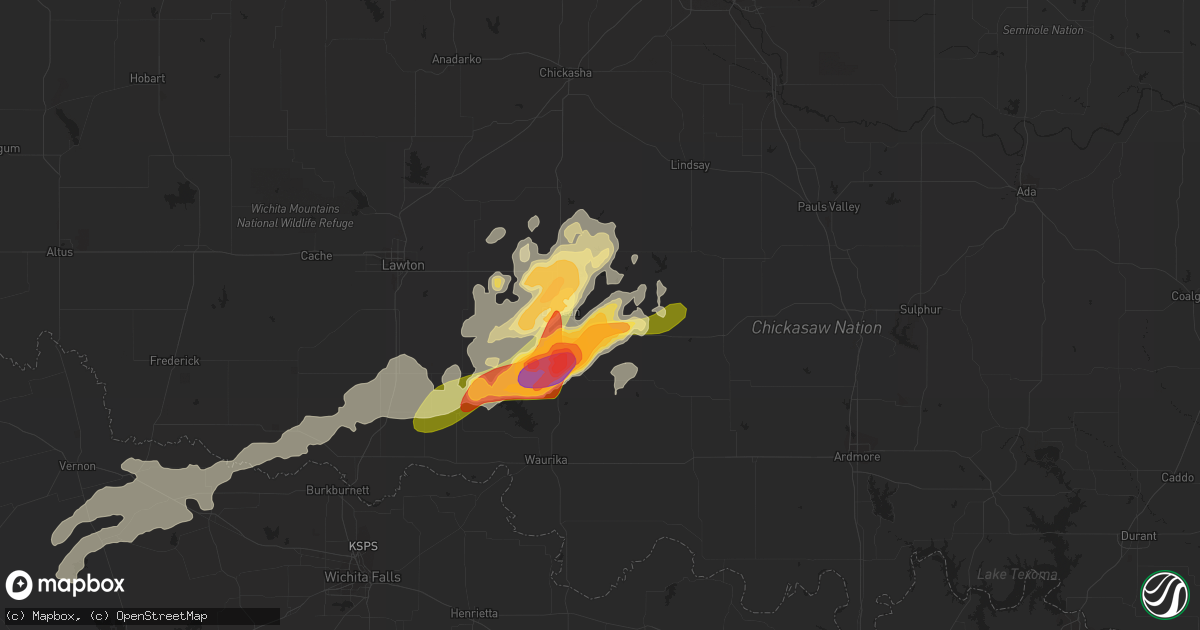 Hail map in Duncan, OK on May 9, 2015