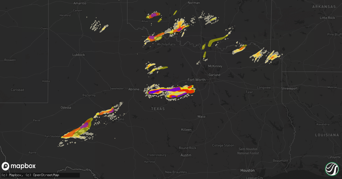 Hail map on May 9, 2015