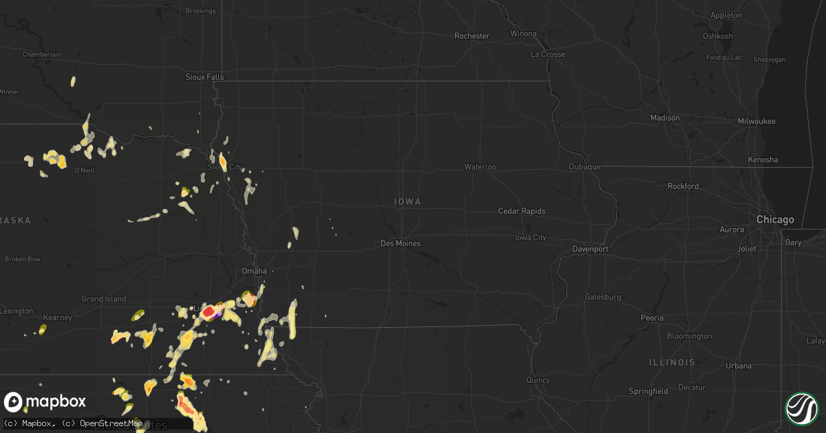 Hail map in Iowa on May 9, 2016