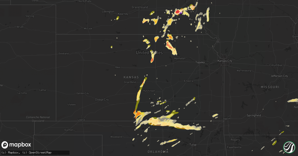Hail map in Kansas on May 9, 2016