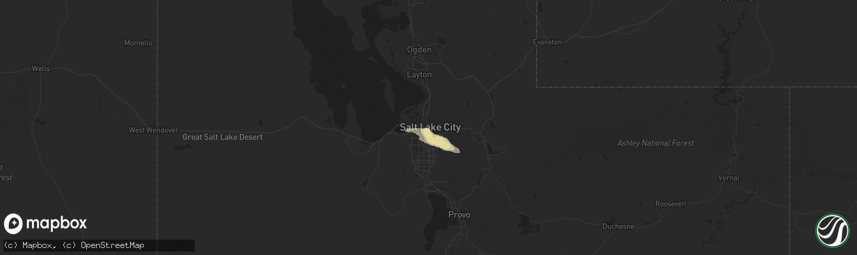 Hail map in Salt Lake City, UT on May 9, 2016