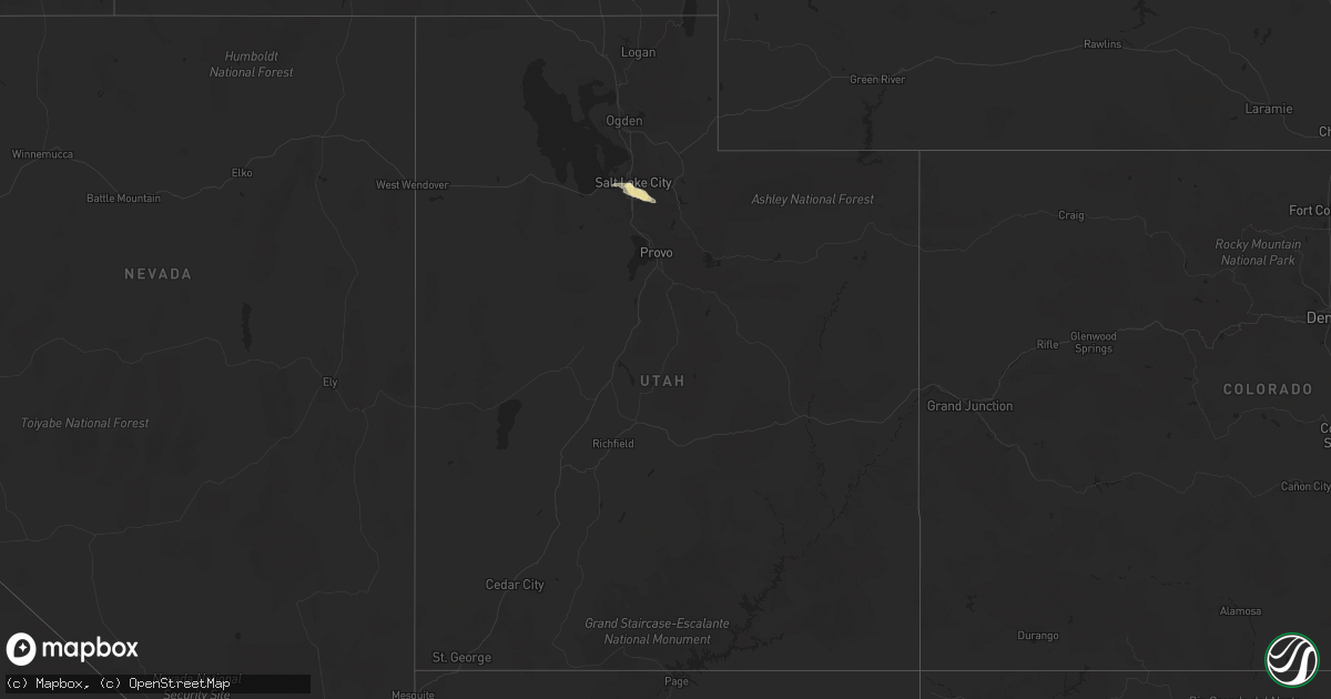 Hail map in Utah on May 9, 2016