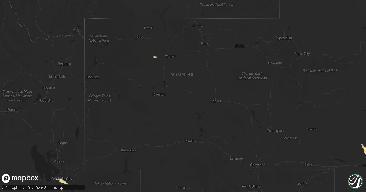 Hail map in Wyoming on May 9, 2016