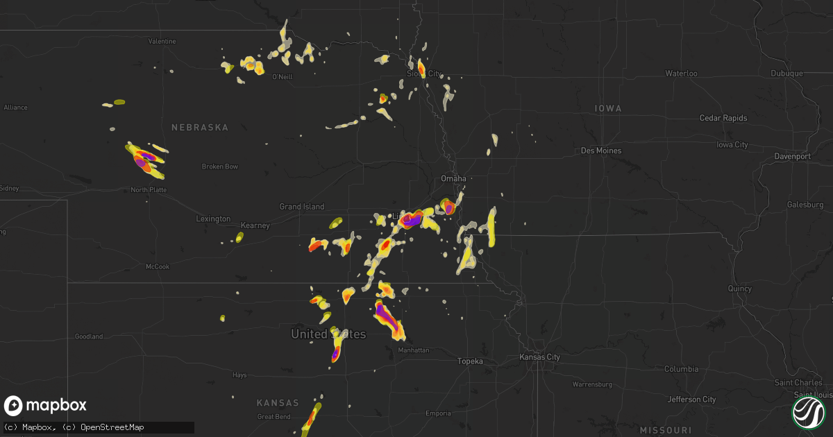 Hail map on May 9, 2016