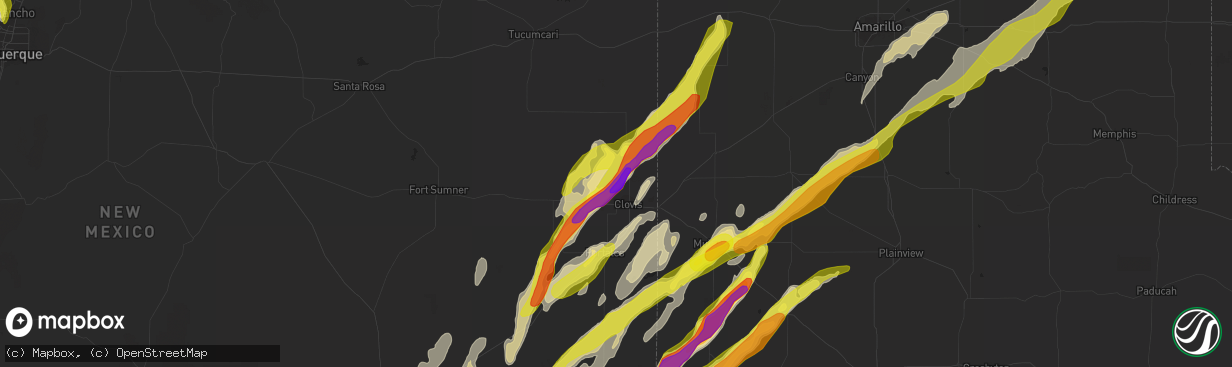 Hail map in Clovis, NM on May 9, 2017