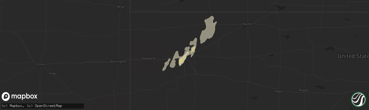 Hail map in Colby, KS on May 9, 2017