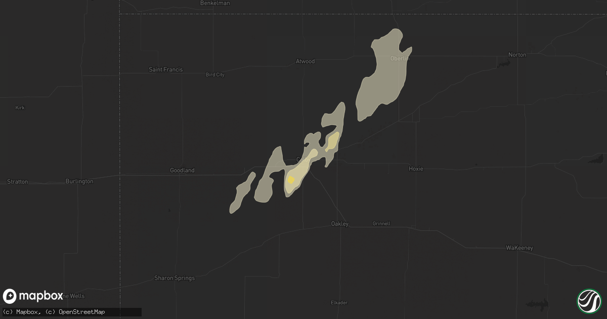 Hail map in Colby, KS on May 9, 2017