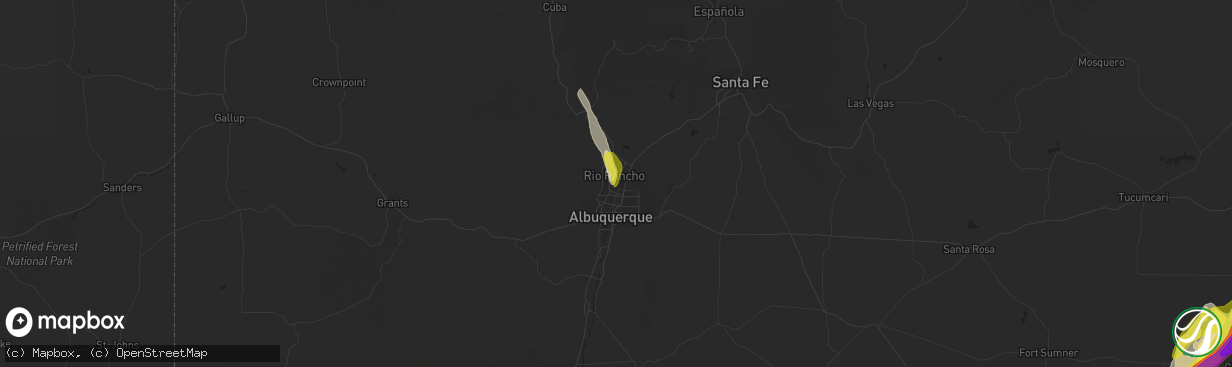 Hail map in Corrales, NM on May 9, 2017