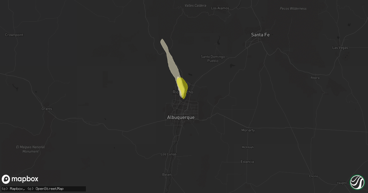 Hail map in Corrales, NM on May 9, 2017